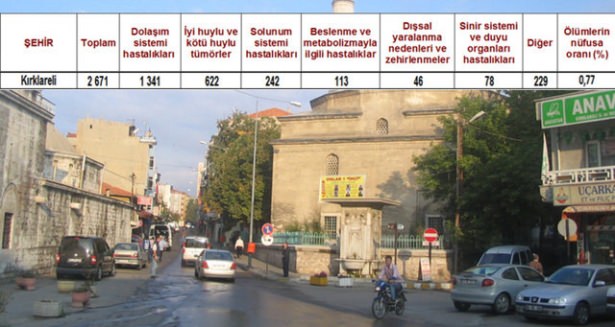 Ölüm oranlarının en yüksek olduğu iller