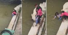 Kızını nehirde boğmak istedi
