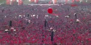 Yenikapı miting alanının yüksekten görüntüsü